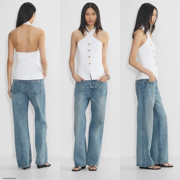 NWT Aritzia Wilfred CruiseLinen™ Lisbon Vest White Size 6 Slim-fit linen halter - Picture 1 of 16